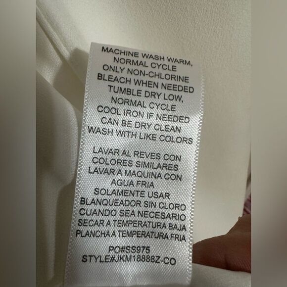 Dakota Blue Womens Blazer XXL Ivory Crepe Open Front Long Sleeve Jacket - Picture 8 of 8